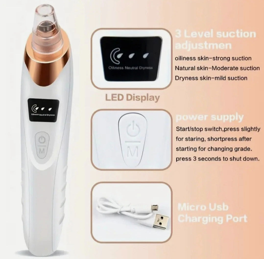 Electric Blackhead Remover Pore Vacuum Acne Cleaner Facial Skin Care USB LED