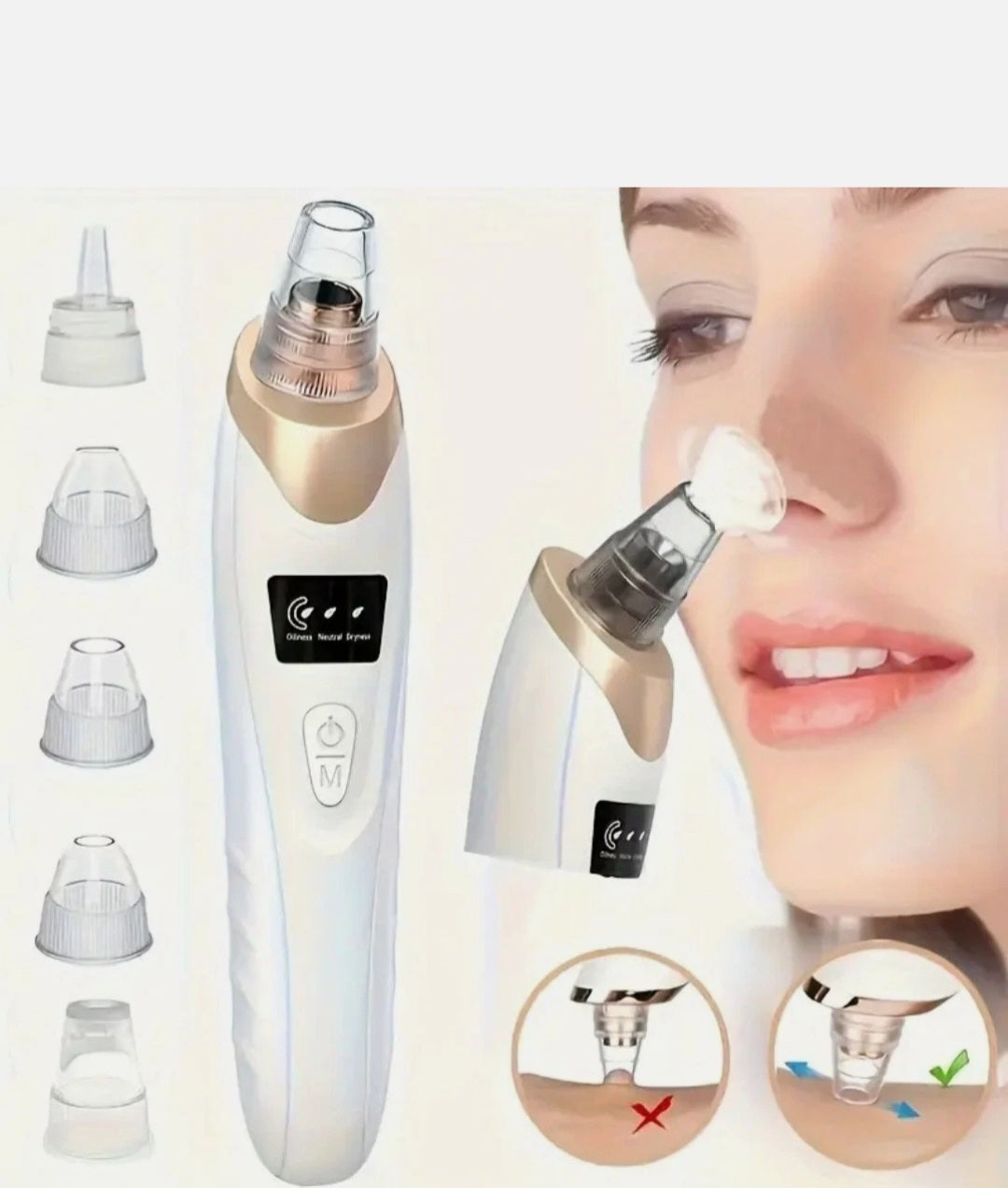Electric Blackhead Remover Pore Vacuum Acne Cleaner Facial Skin Care USB LED